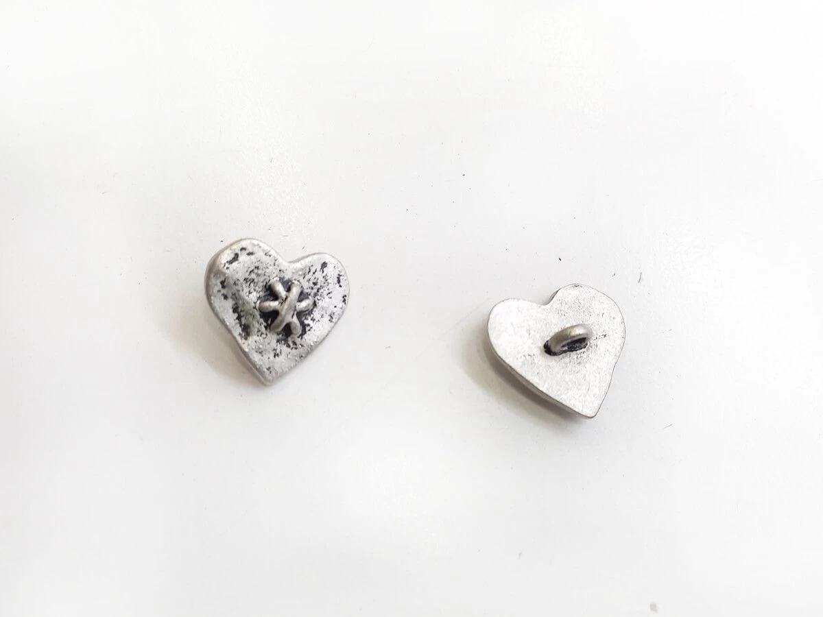 20mm Silver Heart Button- FB289 4 20mm Silver Heart Button- FB289 - Image 2
