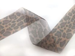 75mm Cheetah Print Organza Ribbon TUL-121