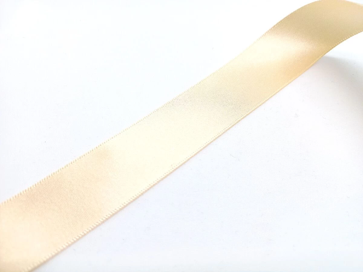 Double Sided Satin Ribbon- 25mm- 50 CREAM 4 Double Sided Satin Ribbon- 25mm- 50 CREAM - Image 2