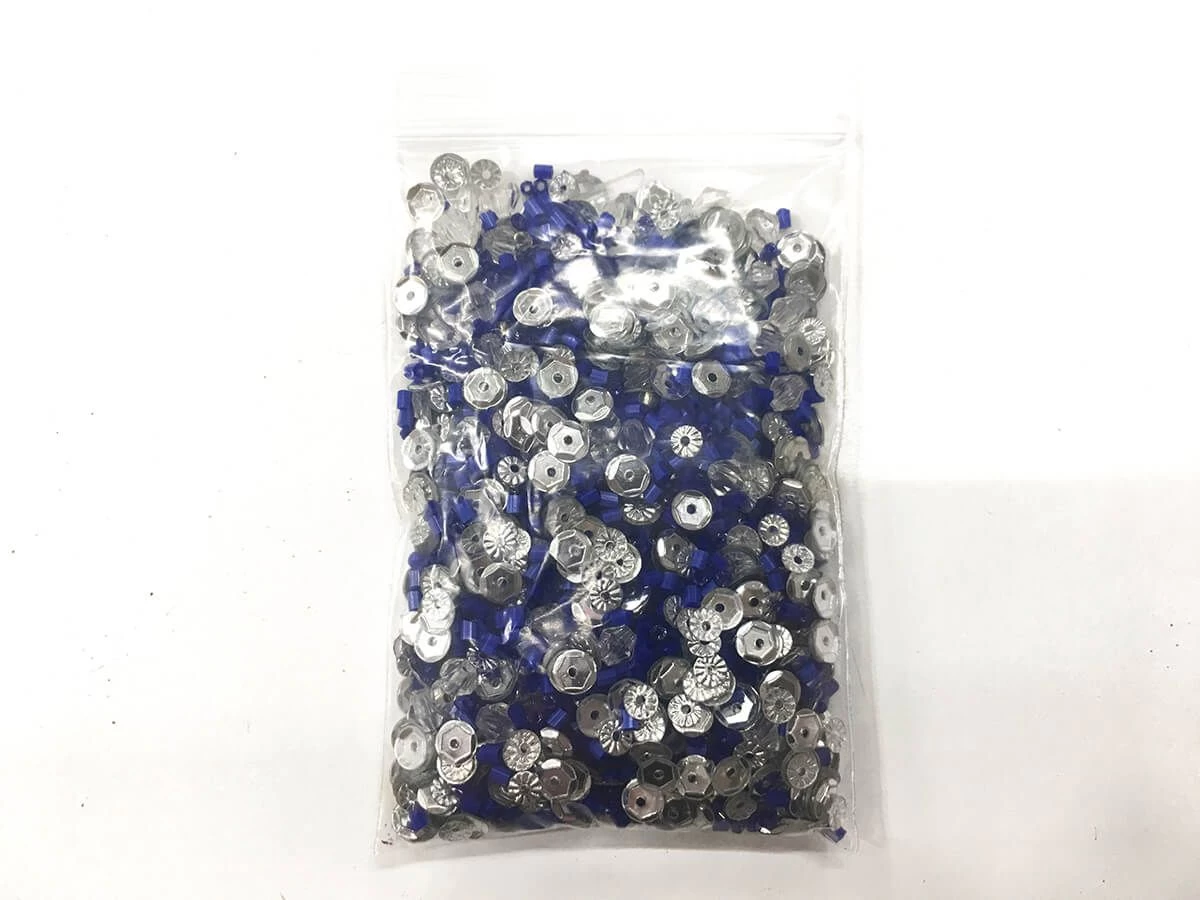Sequin & Bead Pack- Royal & Silver #022 3 Sequin & Bead Pack- Royal & Silver #022