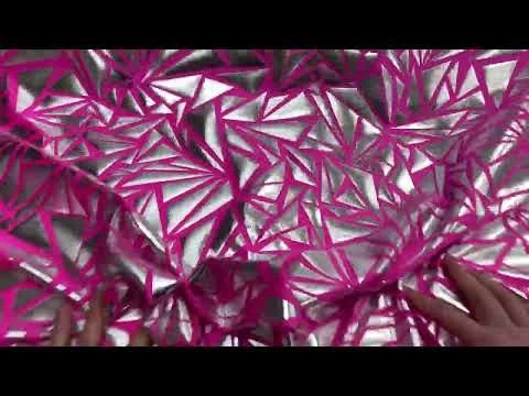 Shatter Shards Foile Spandex- Fluro Flamingo #8707 5 Shatter Shards Foile Spandex- Fluro Flamingo #8707 - Image 3