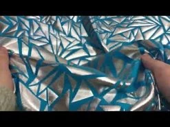 Shatter Shards Foile Spandex- Bayside Blue #8709 -Clothing Fabrics Shop hqdefault 68 70
