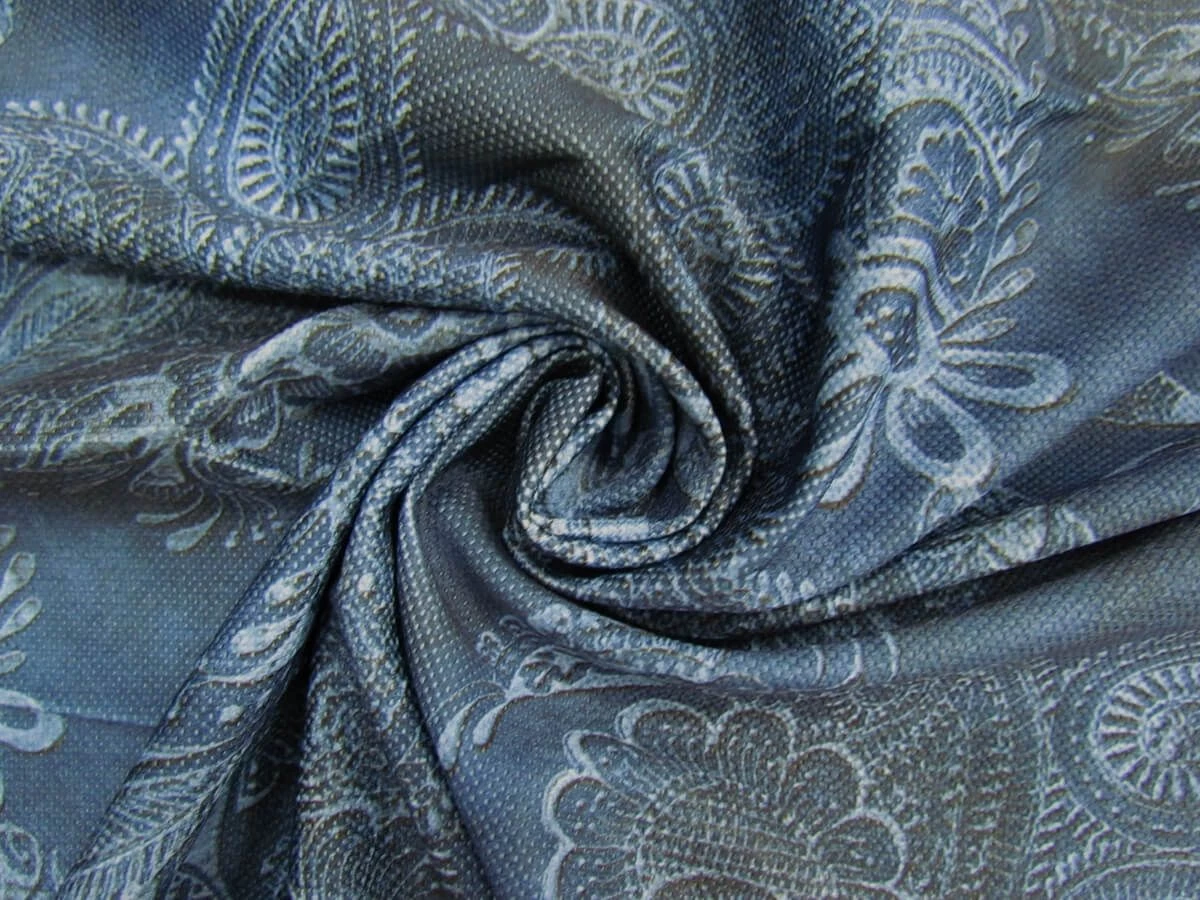 Paisley Sorbtek® Moisture Management Micro Eyelet Knit- Blue #8609 3 Paisley Sorbtek® Moisture Management Micro Eyelet Knit- Blue #8609