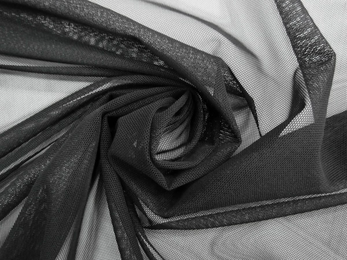 2 Way Stretch Mesh- Stark Black #8639 3 2 Way Stretch Mesh- Stark Black #8639