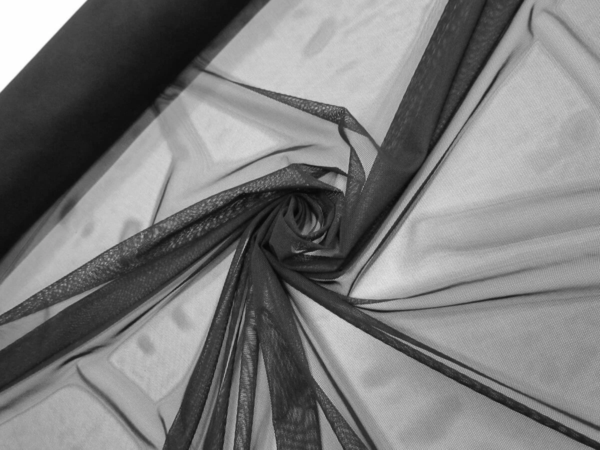 2 Way Stretch Mesh- Stark Black #8639 4 2 Way Stretch Mesh- Stark Black #8639 - Image 2