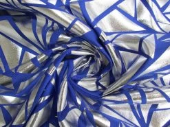 Shatter Shards Foile Spandex- Under Sea Blue #8710