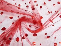 Sequin Spot Glitter Net- Red #2910