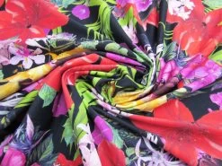 Luscious Tropical Paradise Spandex- Black #2959