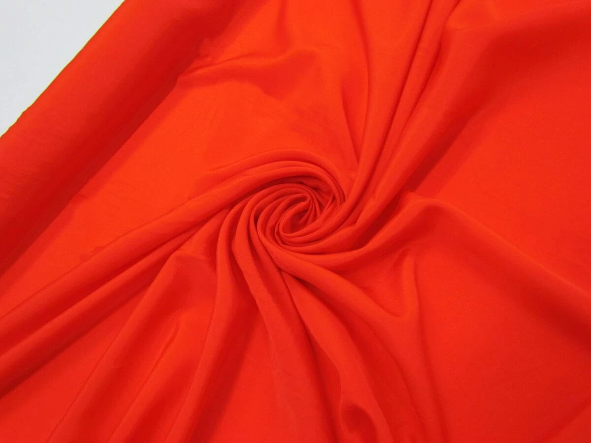 Crepe De Chine- Fire Engine Red #9039 4 Crepe De Chine- Fire Engine Red #9039 - Image 2