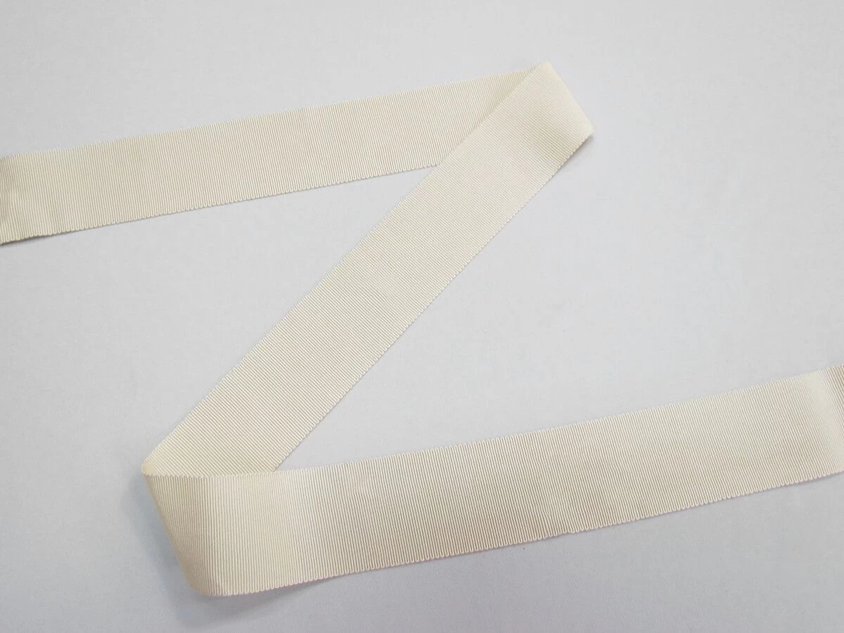 38mm Viscose Petersham Ribbon- Natural #T093 4 38mm Viscose Petersham Ribbon- Natural #T093 - Image 2