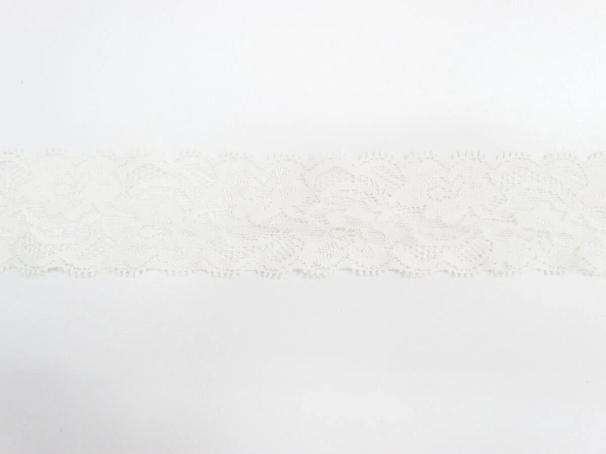 50mm Lily Stretch Floral Lace Trim- Cream #335 5 50mm Lily Stretch Floral Lace Trim- Cream #335 - Image 3