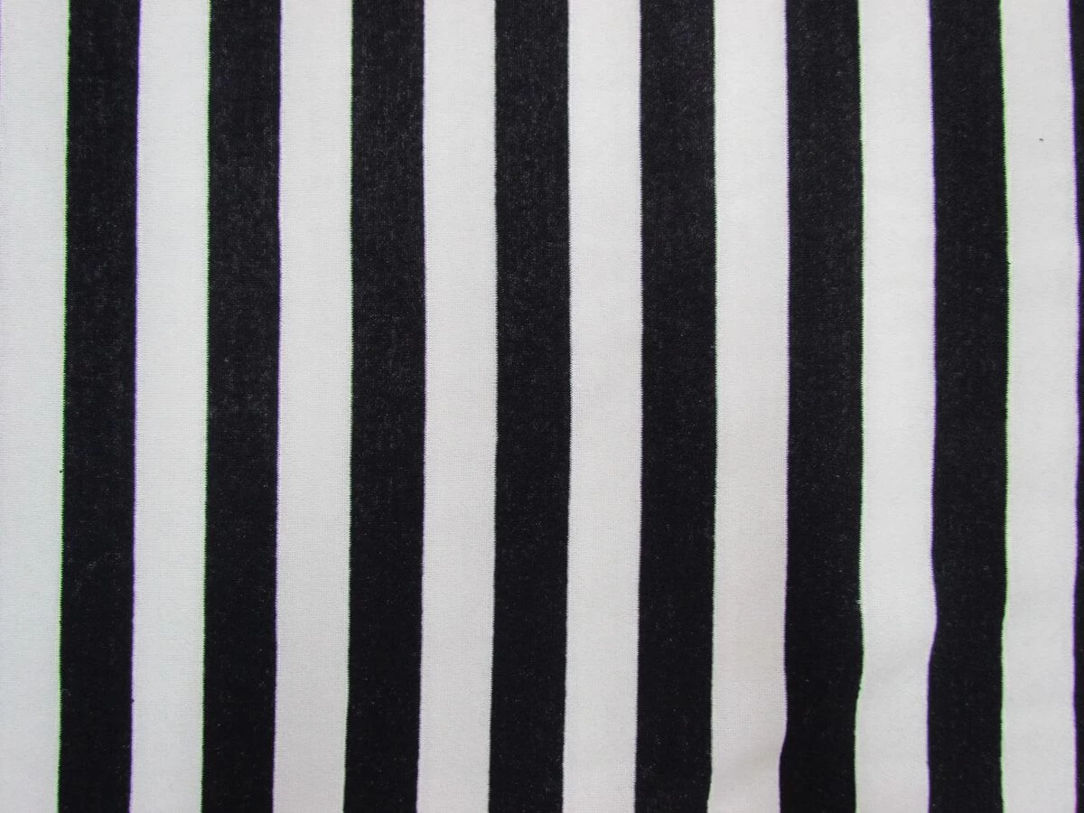 Striped Fleece- Black / White #5075 5 Striped Fleece- Black / White #5075 - Image 3