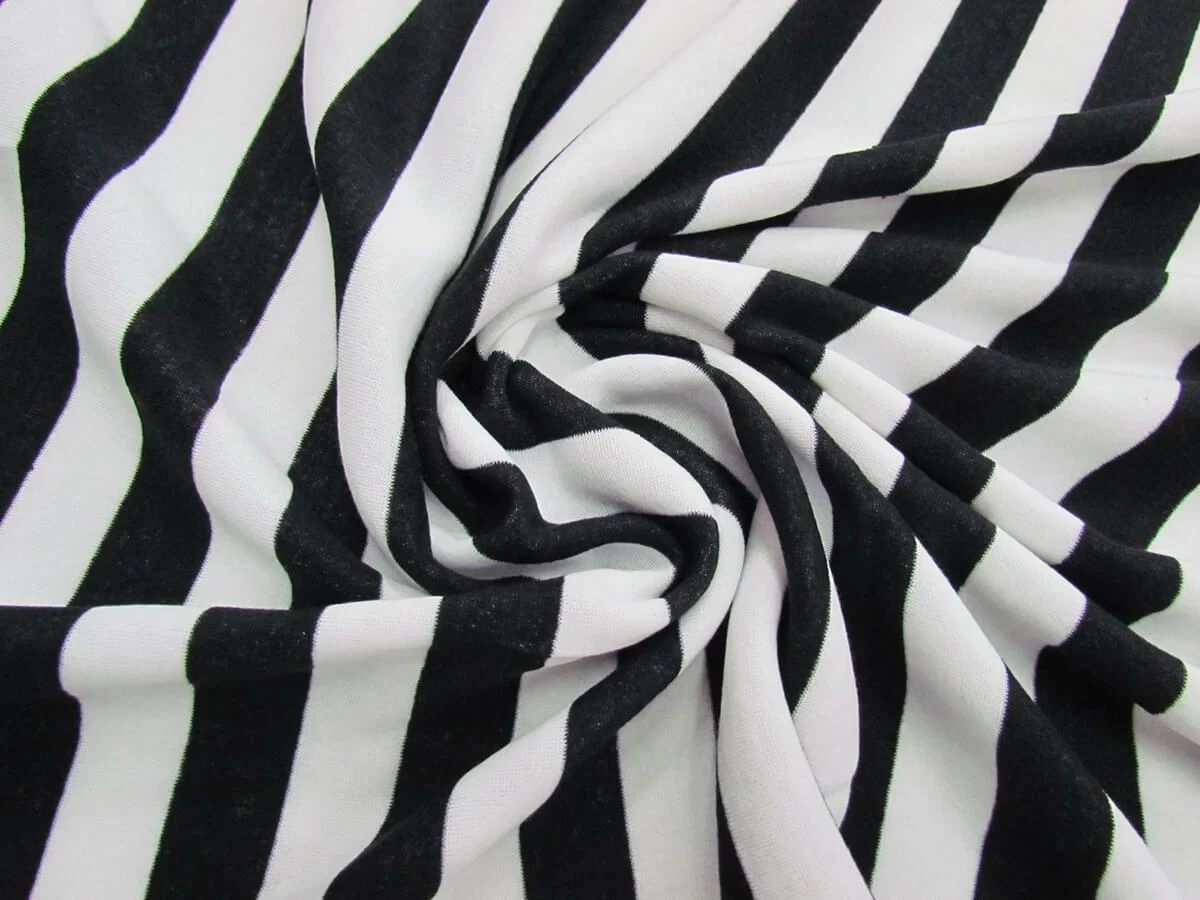 Striped Fleece- Black / White #5075 3 Striped Fleece- Black / White #5075