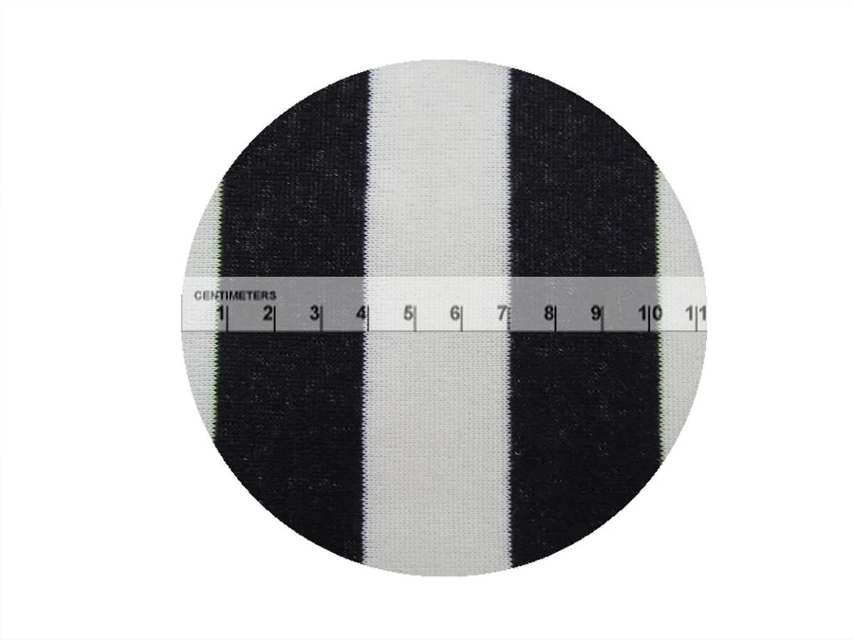 Striped Fleece- Black / White #5075 6 Striped Fleece- Black / White #5075 - Image 4