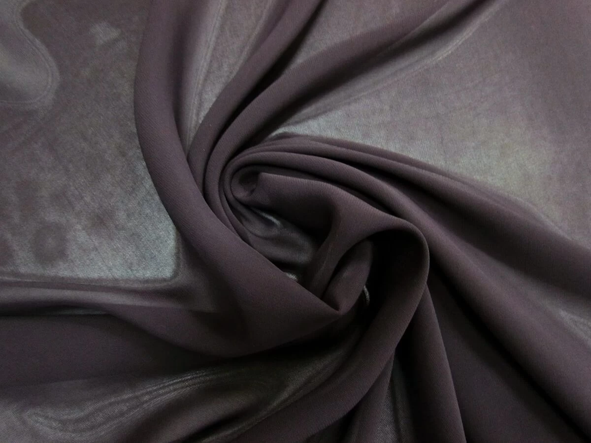 Sheer Viscose Crepe- Dark Eggplant #6884 3 Sheer Viscose Crepe- Dark Eggplant #6884