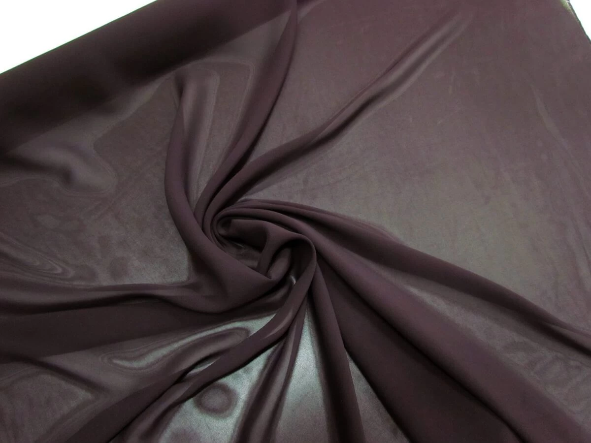 Sheer Viscose Crepe- Dark Eggplant #6884 4 Sheer Viscose Crepe- Dark Eggplant #6884 - Image 2