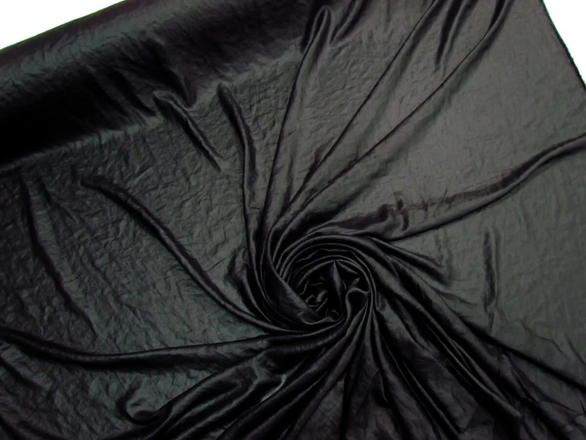 Wet Look Chiffon- Shiny Black #6941 4 Wet Look Chiffon- Shiny Black #6941 - Image 2