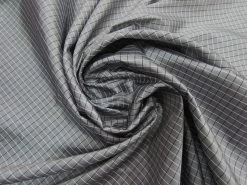 Grey Grid Check Polyester Taffeta #7037