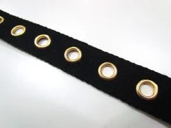 Cotton Eyelet Tape - Gold On Black #3448 -Clothing Fabrics Shop img 3776 2
