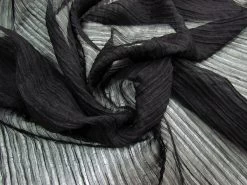 Gauzy Crinkle Nylon- Black #7060