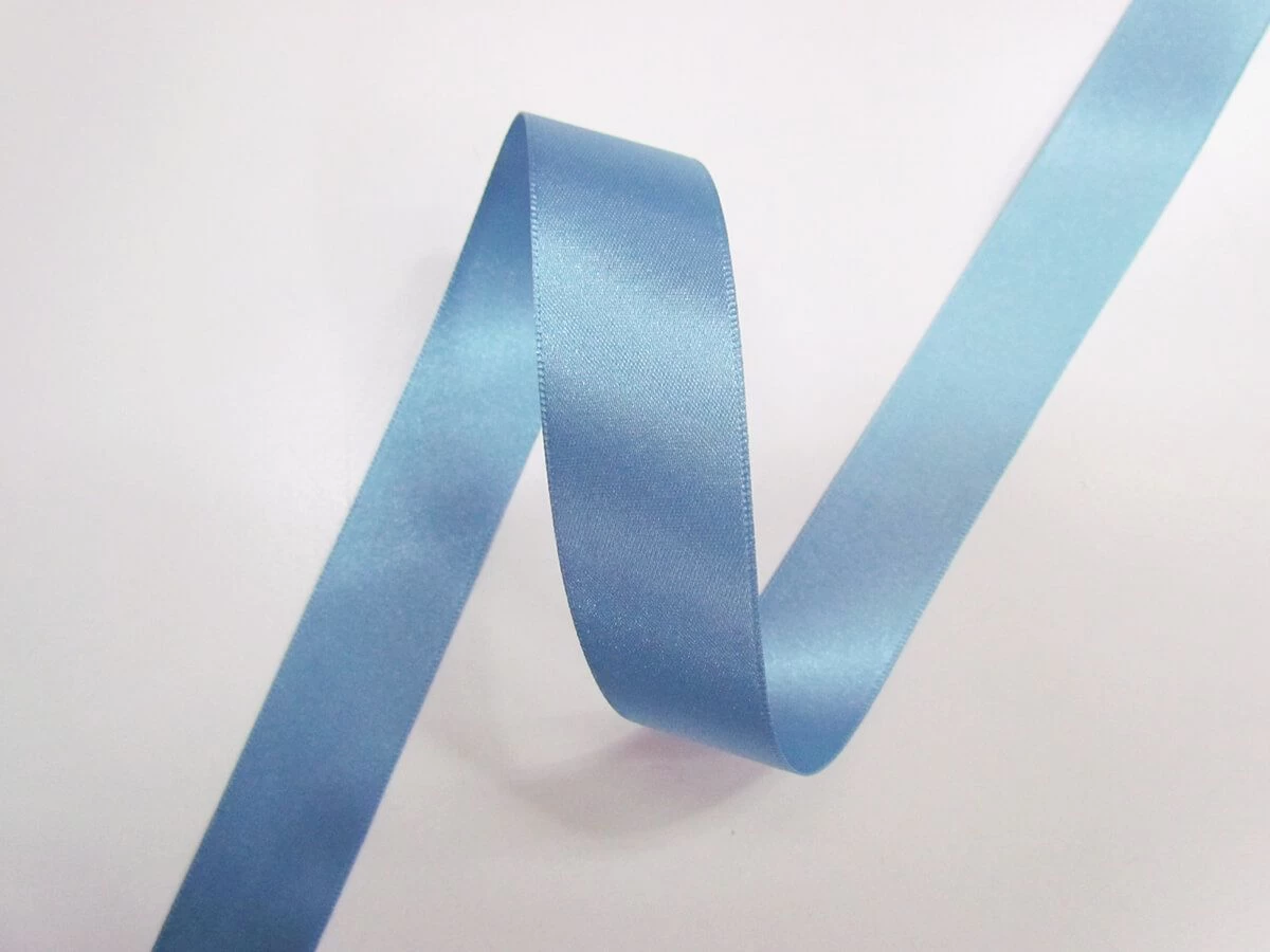 Double Sided Satin Ribbon- 25mm- 61 DUSTY BLUE 3 Double Sided Satin Ribbon- 25mm- 61 DUSTY BLUE