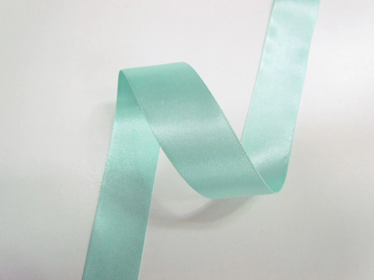 Double Sided Satin Ribbon- 25mm- 78 AQUA 3 Double Sided Satin Ribbon- 25mm- 78 AQUA