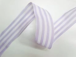 38mm Provence Stripe- Wire Edge Ribbon- Lavender #790