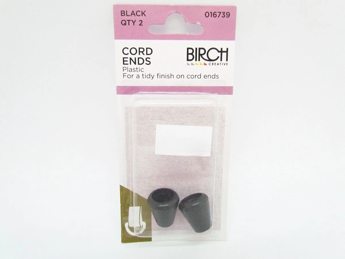 Cord Ends - Pack Of 2- Black 3 Cord Ends - Pack Of 2- Black
