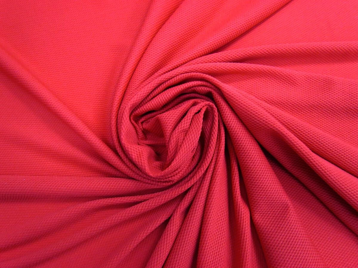 2-Way Stretch Micro Eyelet Spandex- Crimson Red #4035 3 2-Way Stretch Micro Eyelet Spandex- Crimson Red #4035