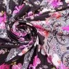 120cm Panel Romantic Paisley Spandex- Pink/Black #7472