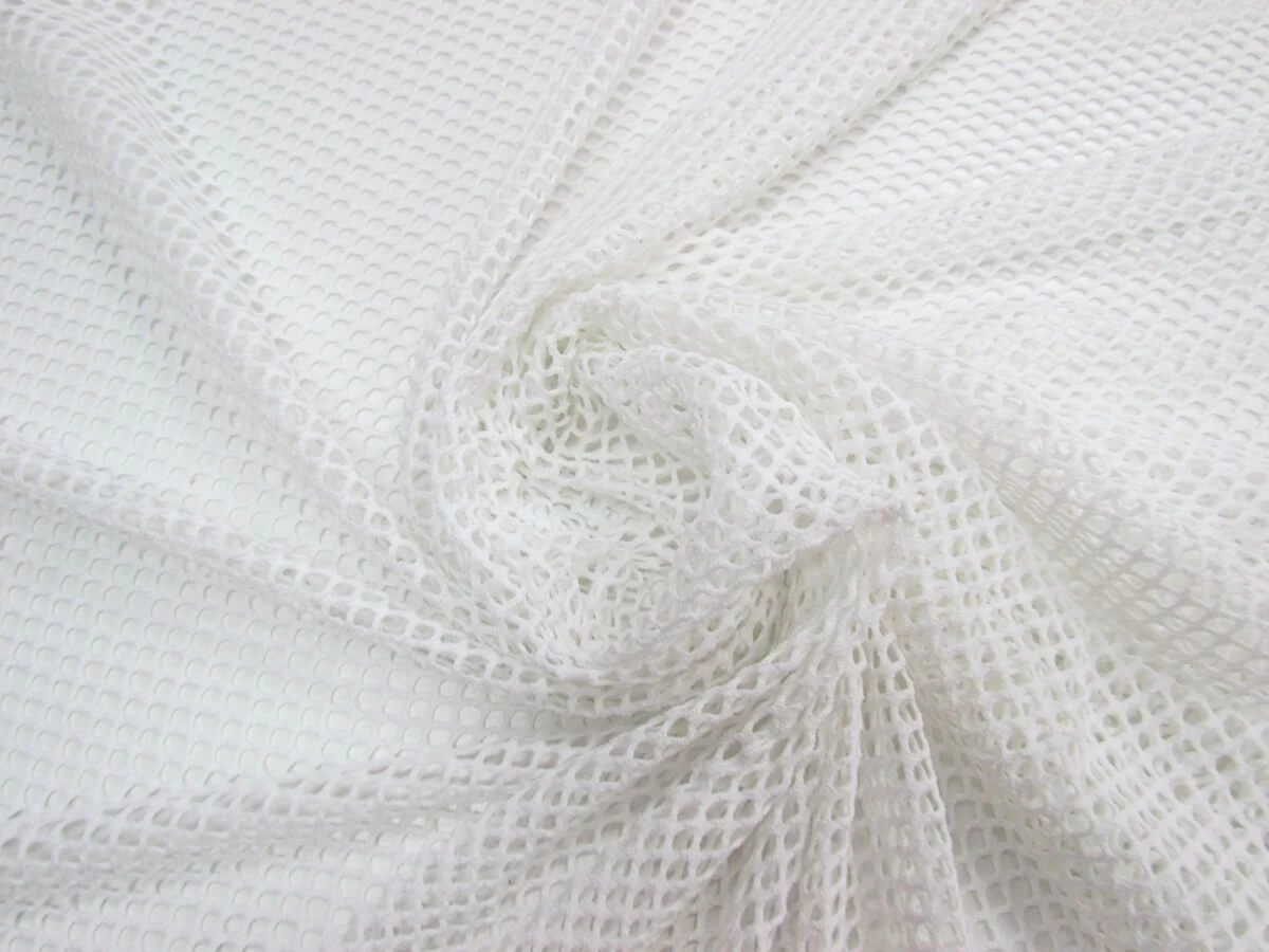 Wide Stretch Fishnet Mesh- Creamy White #7502 3 Wide Stretch Fishnet Mesh- Creamy White #7502
