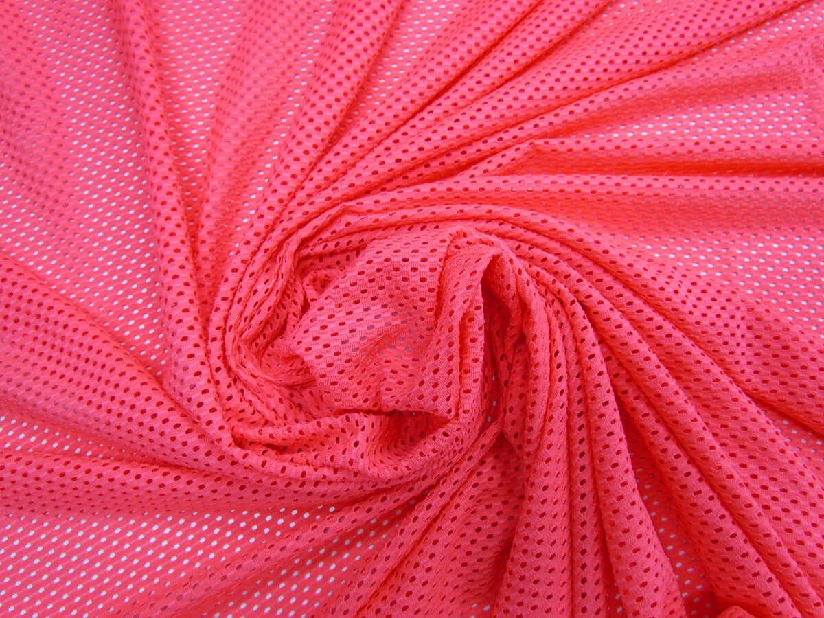 Eyelet Mesh Spandex- Neon Pink #7501 3 Eyelet Mesh Spandex- Neon Pink #7501