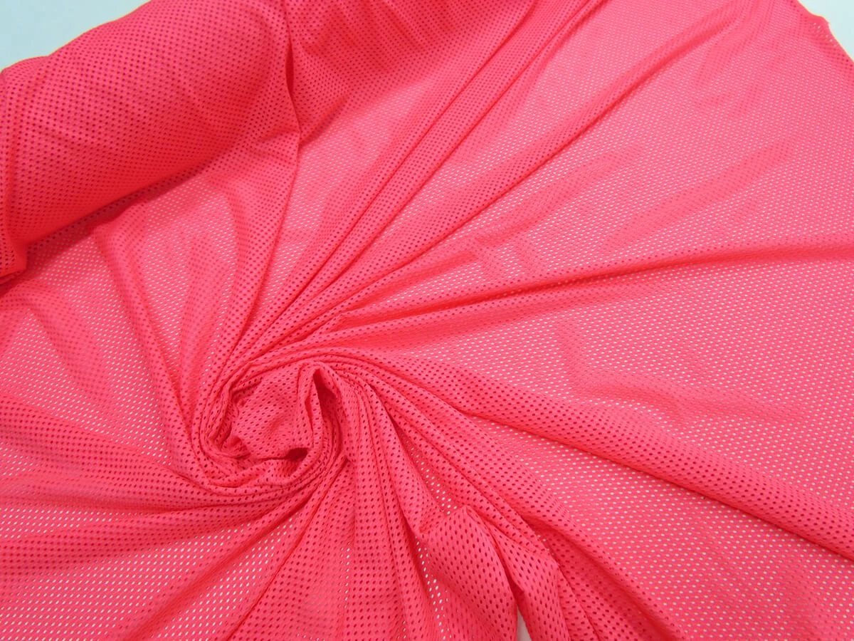 Eyelet Mesh Spandex- Neon Pink #7501 4 Eyelet Mesh Spandex- Neon Pink #7501 - Image 2