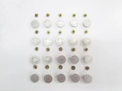17mm Stud Jeans Button Pack- Branded Silver RW329 - 20 For $6