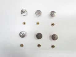 17mm Stud Jeans Button Pack- Logo Dark Silver RW332- 6 For $3