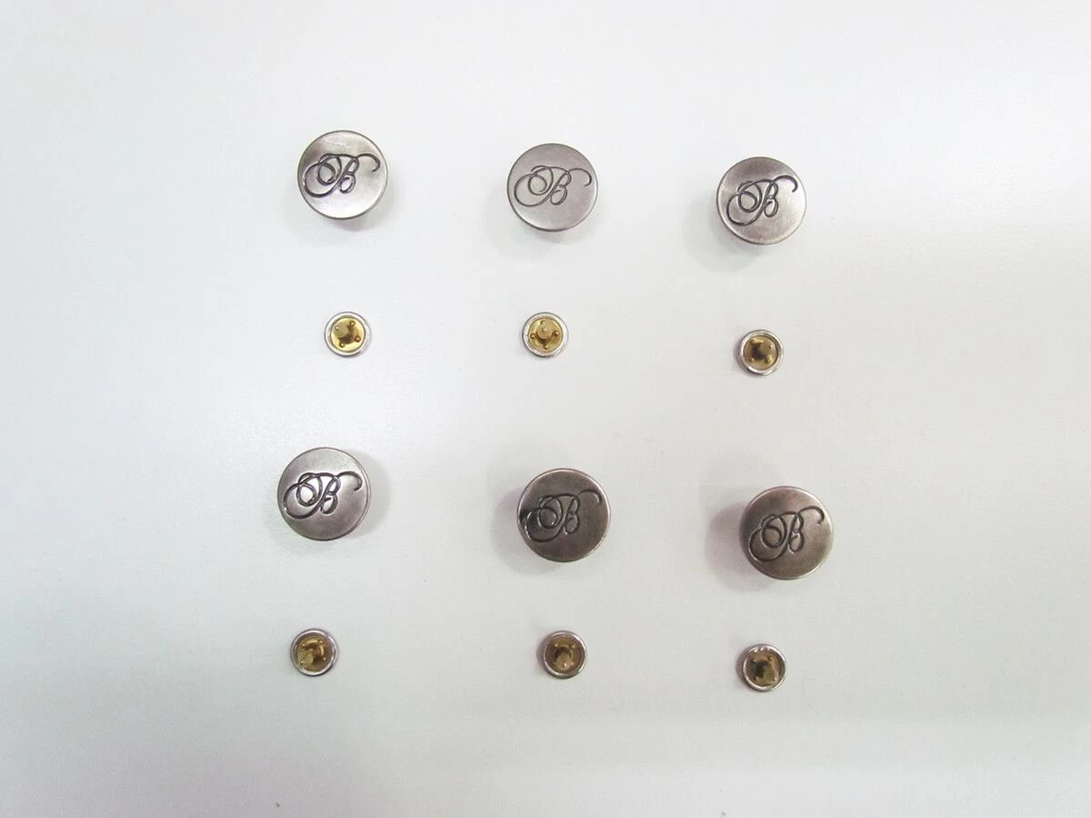 17mm Stud Jeans Button Pack- Logo Dark Silver RW332- 6 For $3 3 17mm Stud Jeans Button Pack- Logo Dark Silver RW332- 6 For $3