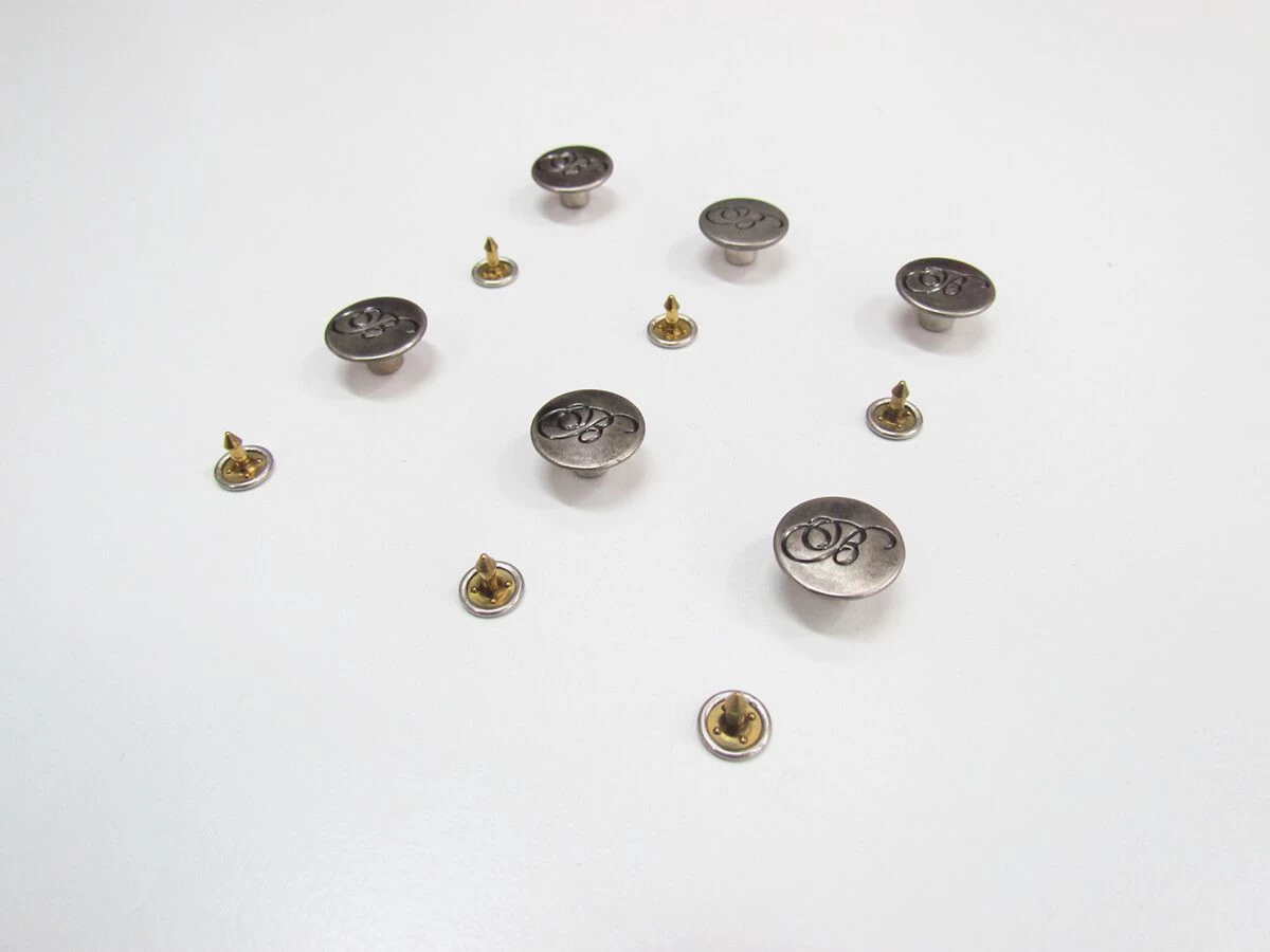 17mm Stud Jeans Button Pack- Logo Dark Silver RW332- 6 For $3 4 17mm Stud Jeans Button Pack- Logo Dark Silver RW332- 6 For $3 - Image 2