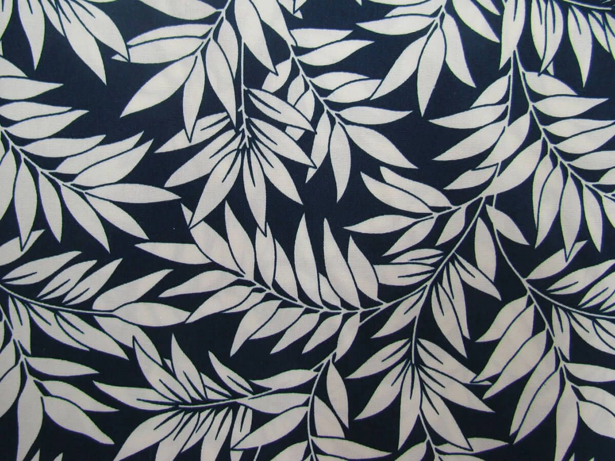 Plant Fronds- Cream On Navy #PW1328 3 Plant Fronds- Cream On Navy #PW1328