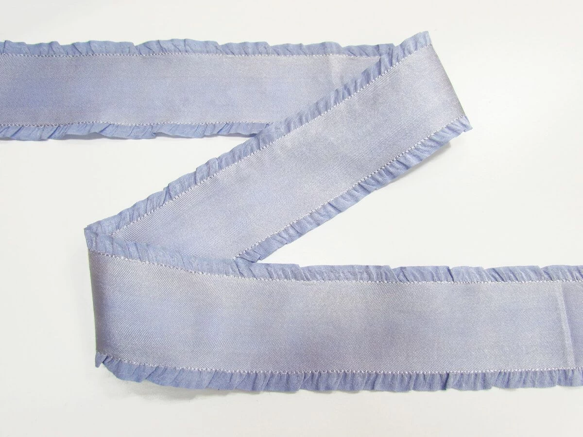 60mm Ruffle Ribbon Trim- Periwinkle #875 3 60mm Ruffle Ribbon Trim- Periwinkle #875