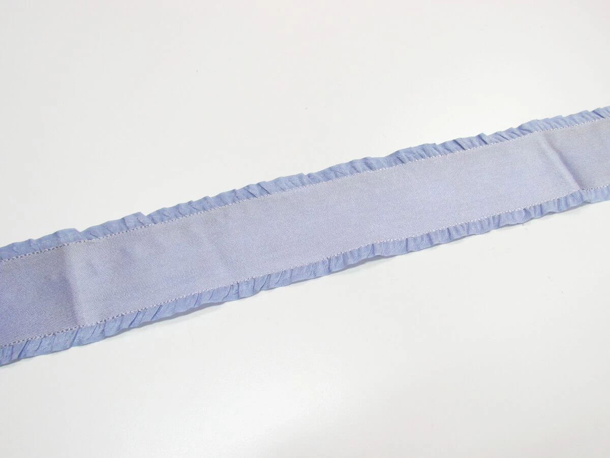 60mm Ruffle Ribbon Trim- Periwinkle #875 4 60mm Ruffle Ribbon Trim- Periwinkle #875 - Image 2