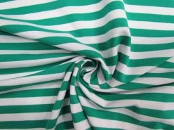 Levana 10mm Stripe Cotton Blend Spandex- Teal And White #7951