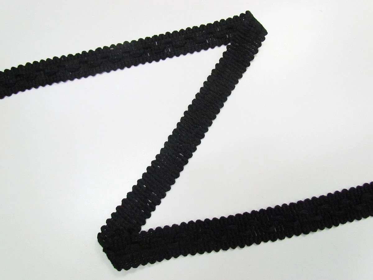 23mm Decorative Petersham Ribbon- Black #991 4 23mm Decorative Petersham Ribbon- Black #991 - Image 2