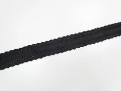 39mm Embroidered Ribbon Trim- Black #1000 -Clothing Fabrics Shop img 8008 3