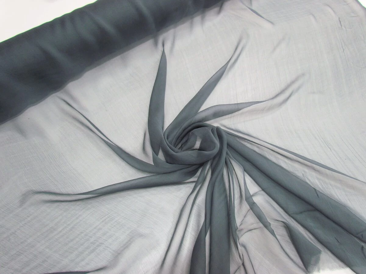 Yoryu Silk Chiffon- Cold Grey #5892 4 Yoryu Silk Chiffon- Cold Grey #5892 - Image 2