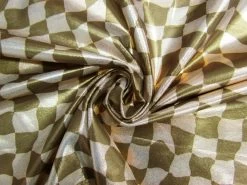 Melted Checkerboard Foile On Spandex #8264