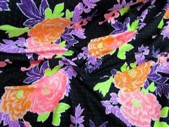 Bella Holiday Floral Spandex- Black