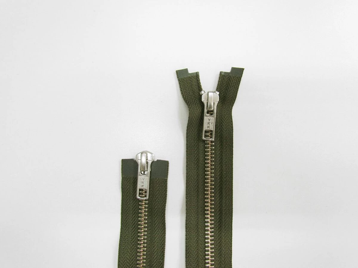 102cm Open End 2 Slider Zip- Khaki Green #TRW76 3 102cm Open End 2 Slider Zip- Khaki Green #TRW76