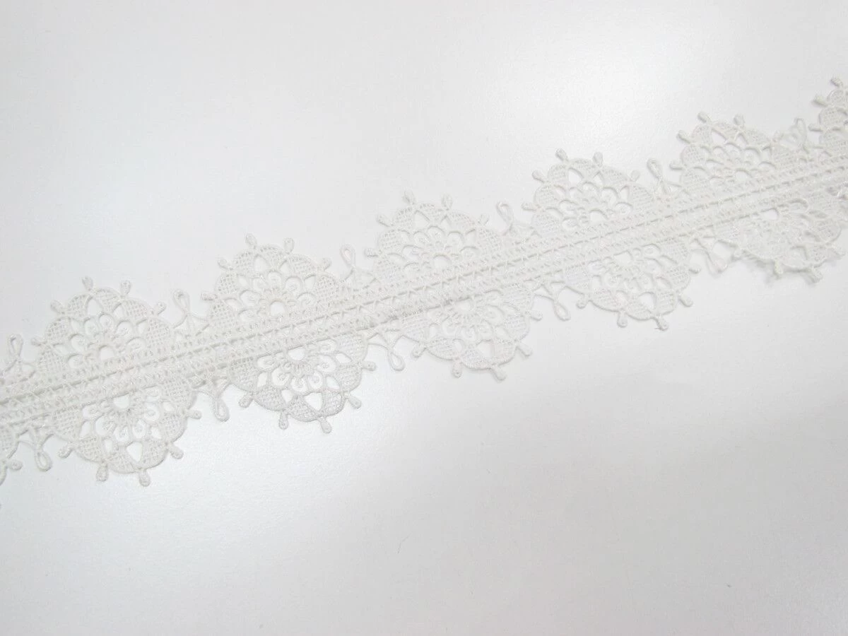 70mm Double Edge Mandala Lace Trim- White #T018 5 70mm Double Edge Mandala Lace Trim- White #T018 - Image 3