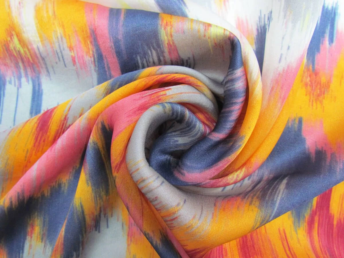 Sunset Ripple Silk Satin Chiffon #8516 3 Sunset Ripple Silk Satin Chiffon #8516