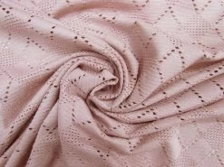 Diamond Check Crochet Look Knit- Rose #8530